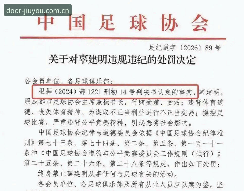 九游官网入口 4个维度拆解足协第三批禁足名单:17人终身禁足、48人限业,九游官网入口同步可查